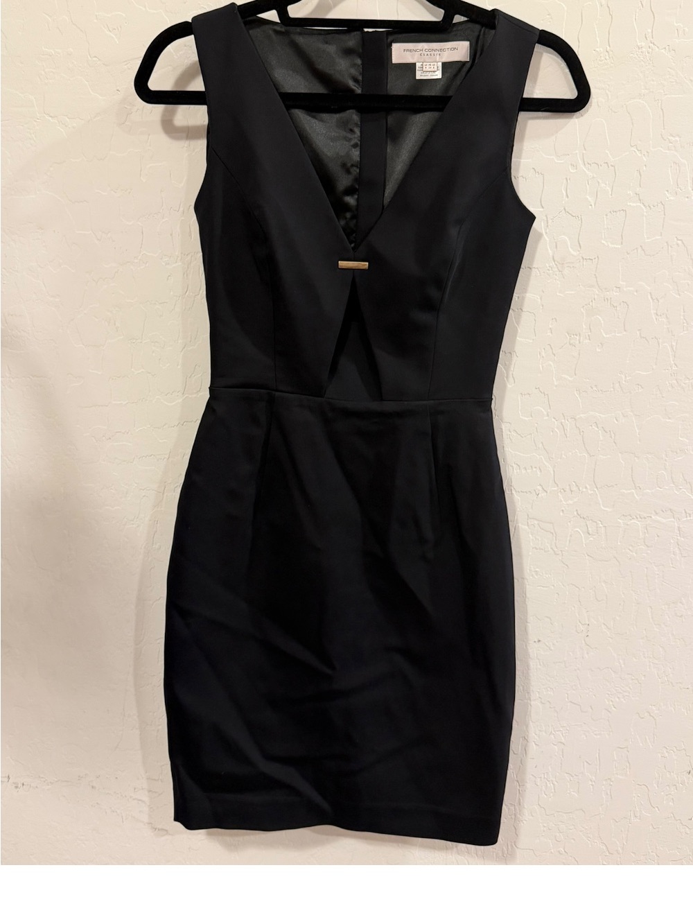 French Connection Black V-Neck Sheath Dress